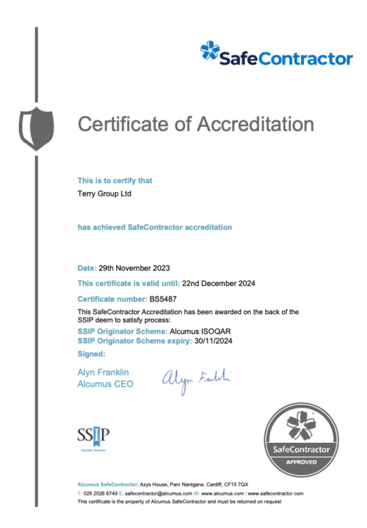 SafeContractor Certificate
