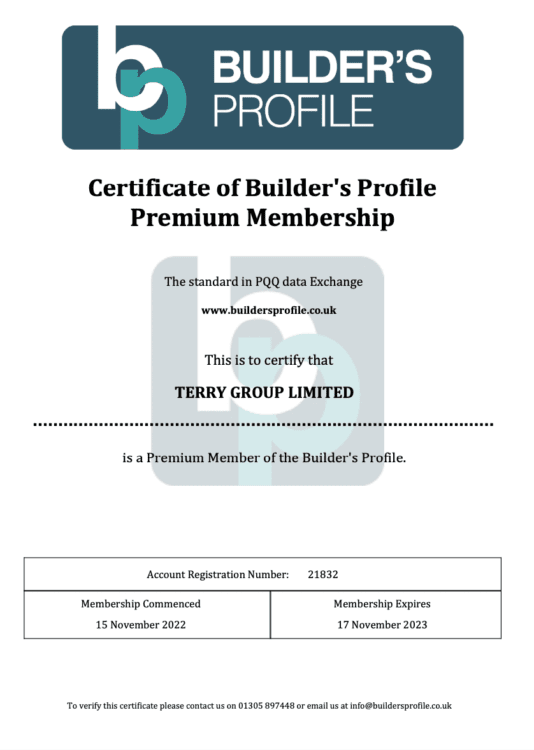 Builder's Profile Membership Certificate