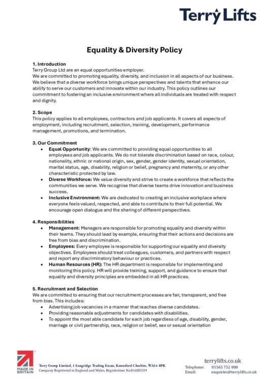 Equality and Diversity Policy
