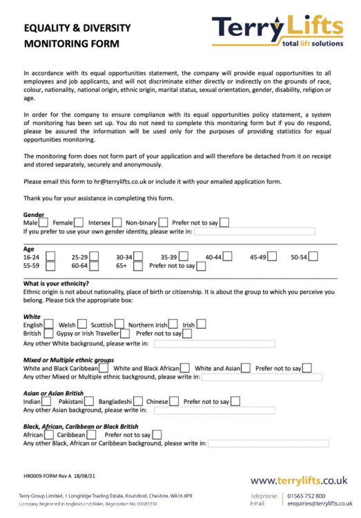 Equality and Diversity Form
