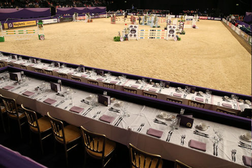 Hospitality stand at Stoneleigh for Hoys of the Year Show 2021. Facing the arena