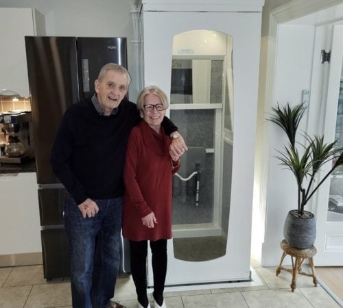 Mr & Mrs Drane – Couple connect basement garage to kitchen with Harmony FE Compact