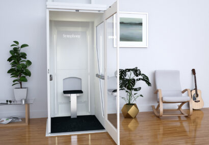 Terry Lifts Symphony Home lift door open.