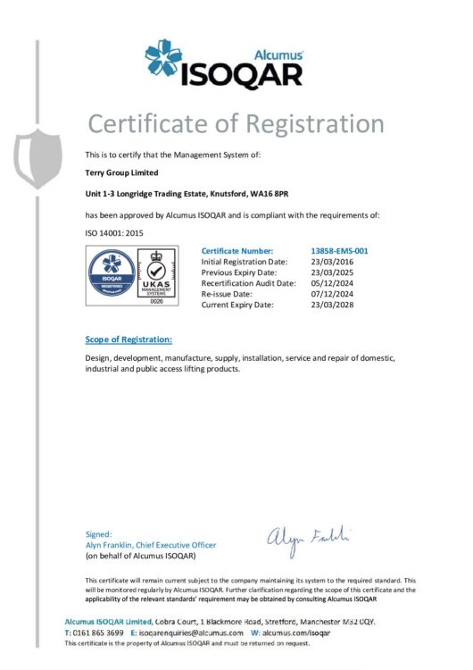 ISO 14001 Certificate